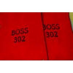 64-73 Floor Mats, red w/Boss302 Emblem (Convertible)